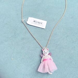 Betsey Johnson Rhinestone Ballerina Angel Necklace NEW